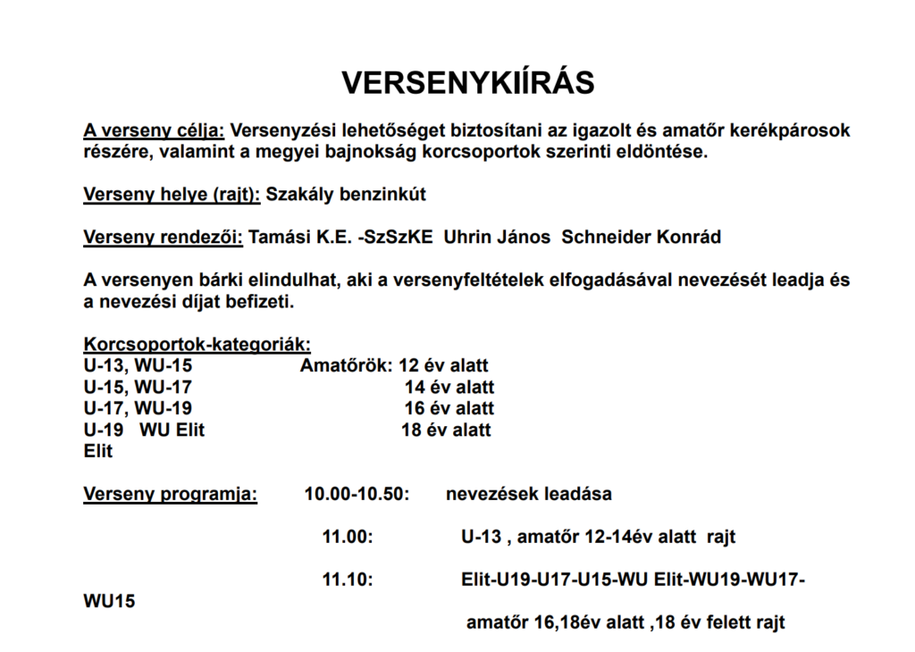 TM Hegyi Bajnoksága Szakály – Tamási 2010